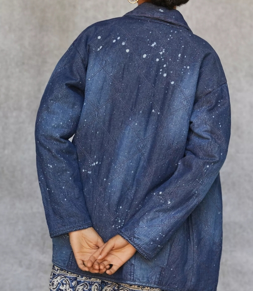 Pilcro Quilted Denim Kimono Jacket Large NWT - Picture 2 of 7